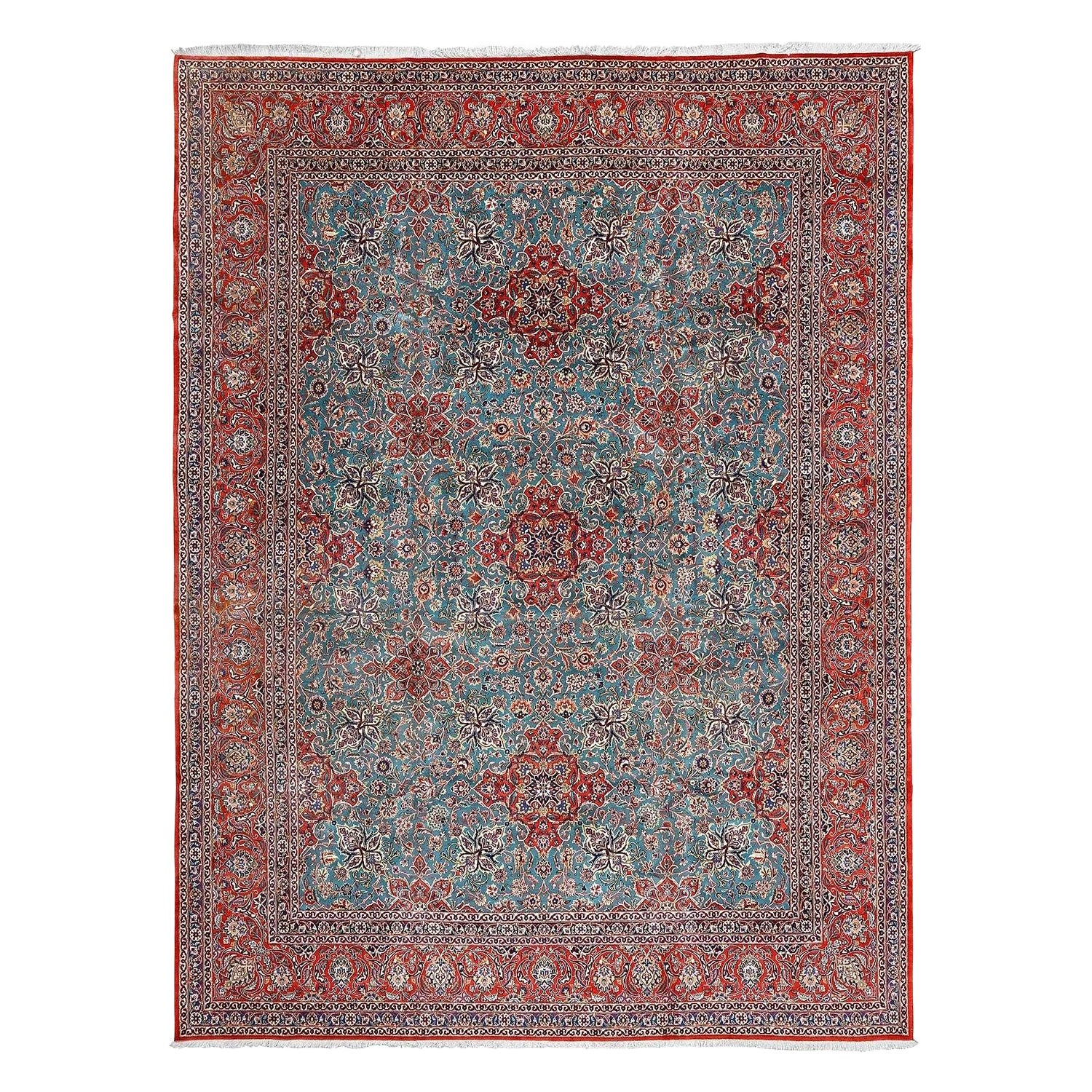 Vintage Persian Kashan Rug - Size: 14'4 X 10'9