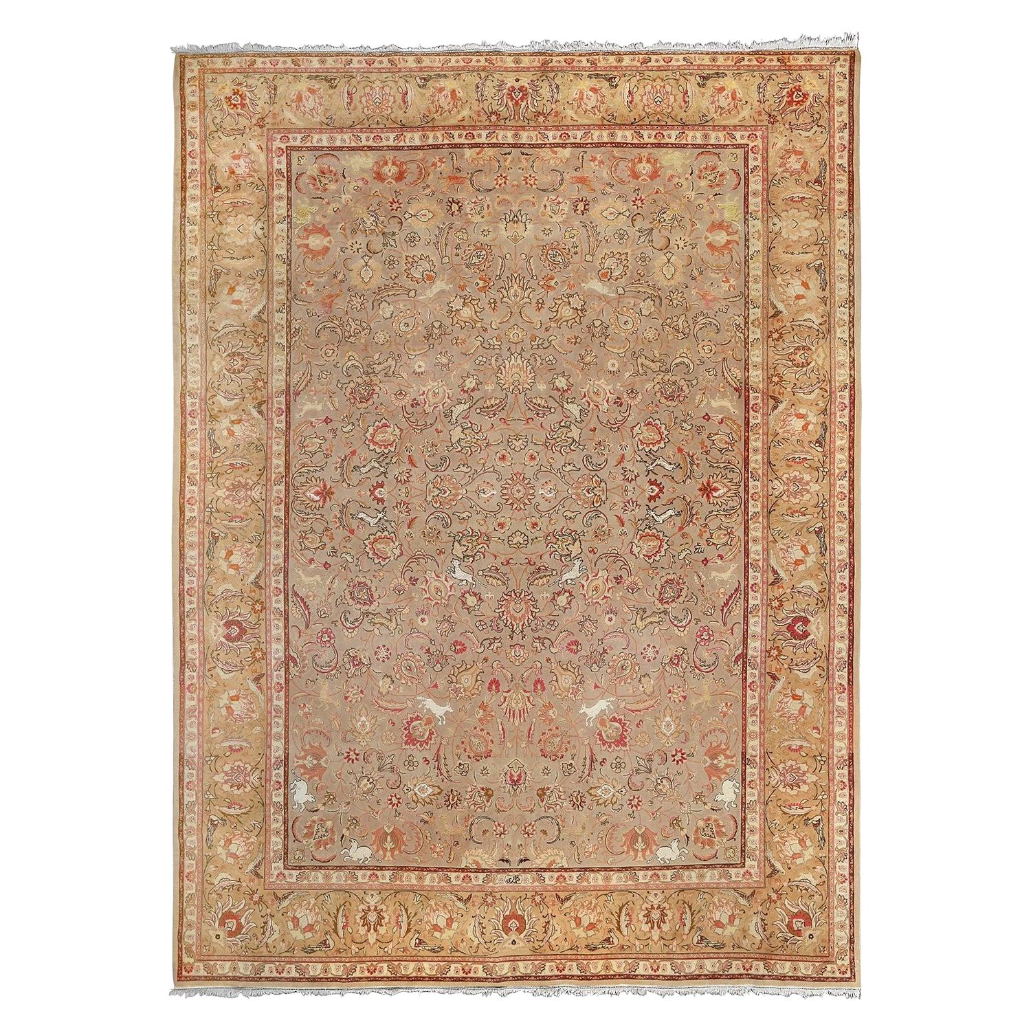 Tapis persan Tabriz vintage -Taille : 11'4 X 8'2