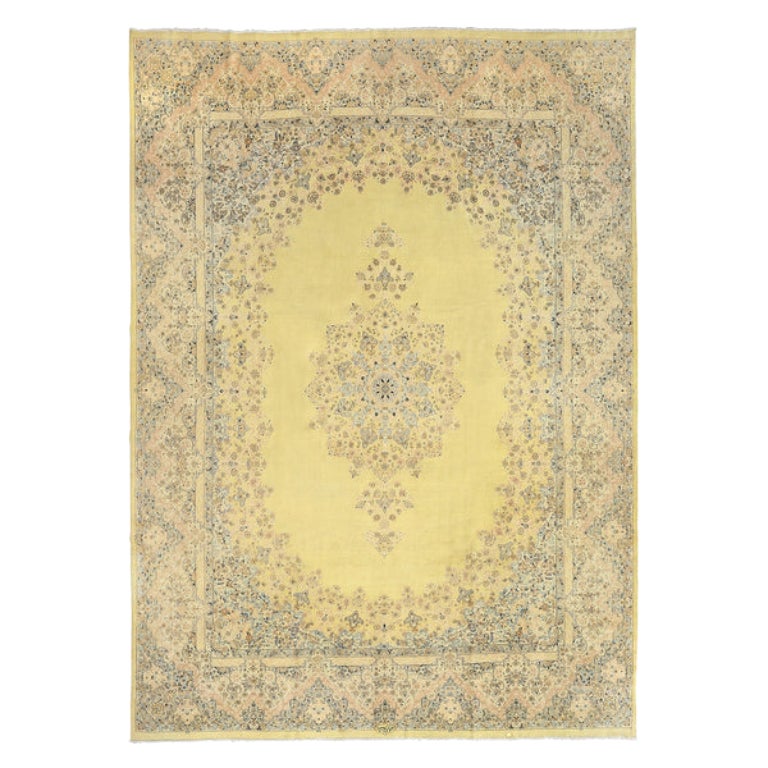 Vintage Kerman Persian Lavar Rug - Size:16' X 11'7