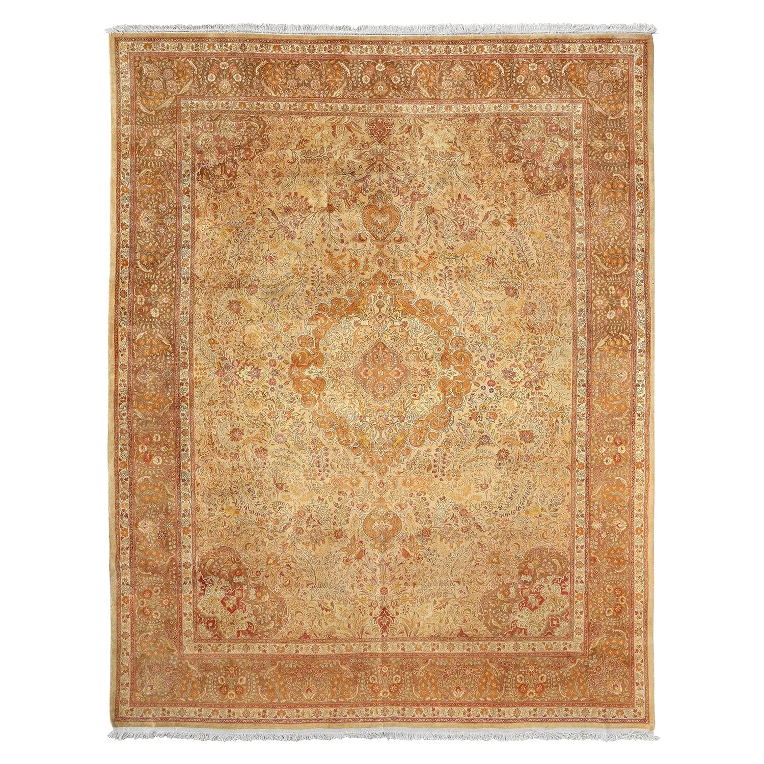 Vintage Persian Tabriz Rug - Size: 12'8 X 10'