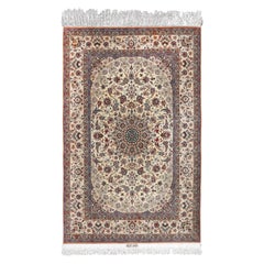 Tappeto persiano Isfahan vintage in seta e lana - Dimensioni: 7'5 X 4'8