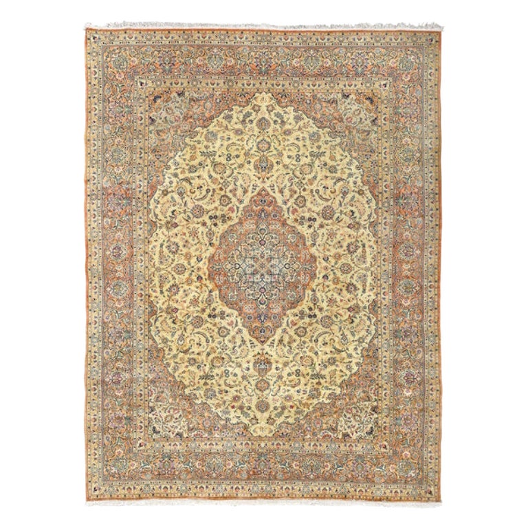 Alfombra Persa Kashan Vintage - Tamaño: 12'1 X 9'