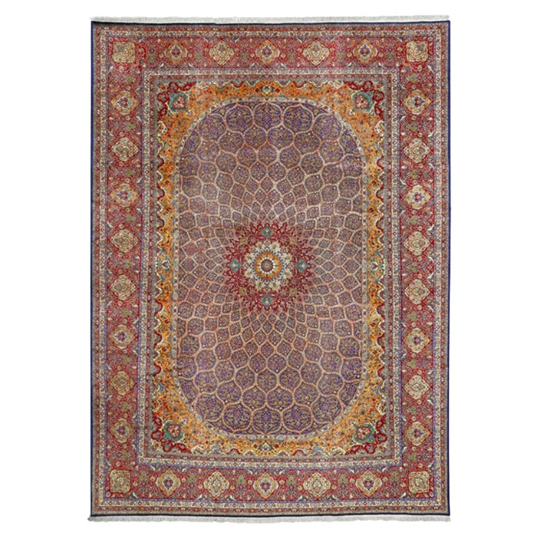 Vintage Persian Tabriz Rug - Size: 16'3 X 11'11