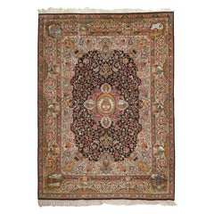 Tappeto persiano Tabriz vintage in kork e seta - Dimensioni: 13'7 X 10'