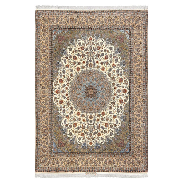 Tappeto persiano Isfahan vintage in kork e seta - Dimensioni: 14'3 X 9'10