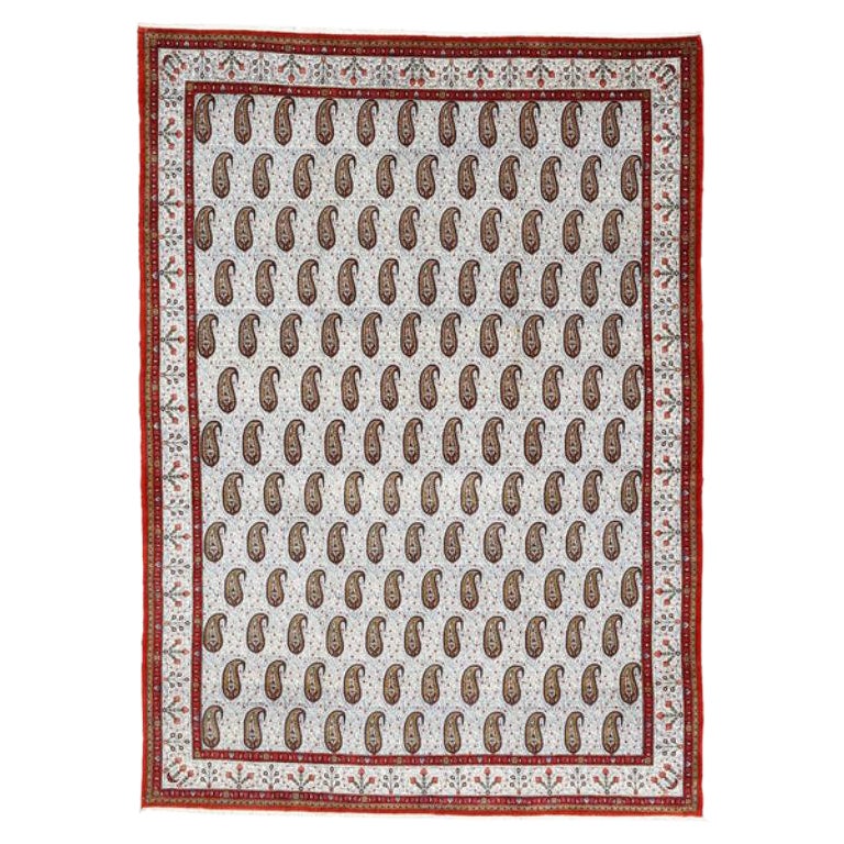 Vintage Persian Qom Rug - Size: 12'2 X 8'11