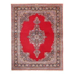 Vintage Persian Kashan Rug in Kork and Cotton - Size: 13'5 X 10'6