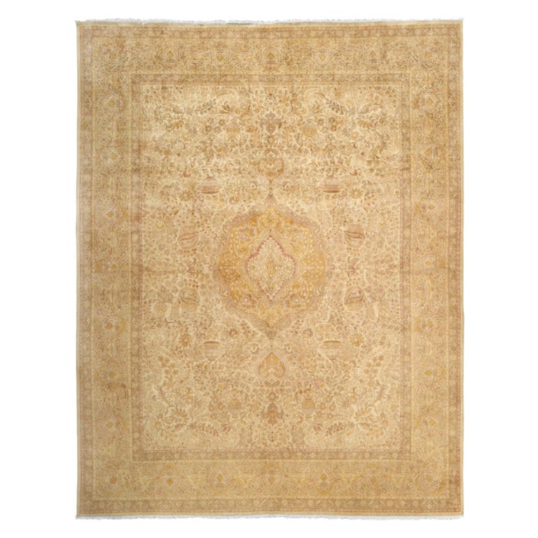 Alfombra Persa Tabriz Vintage de Kork y Algodón - Tamaño: 12'0 X 9'5