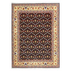 Vintage Persian Tabriz Rug in Kork and Cotton - Size: 13'0 X 9'11