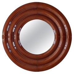 Contemporary Ceramic Mirror 'Elo 1' by Pani Jurek, 60 Brown