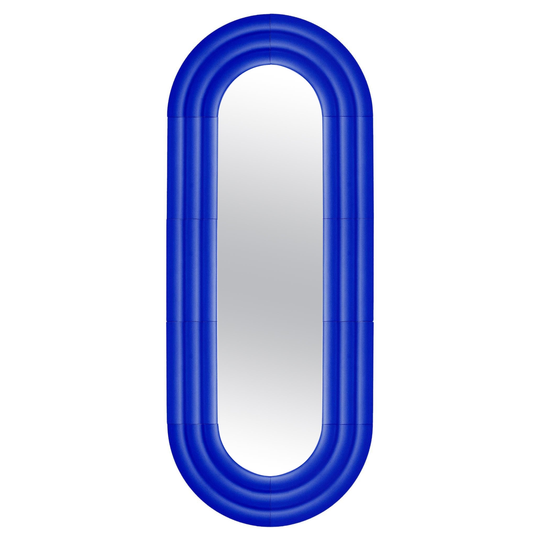 Espejo de cerámica contemporáneo "Elo 2" de Pani Jurek, 150-60 Azul cobalto