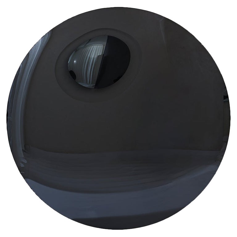 Convex Black Contemporary Sculptural Mirror by Homa