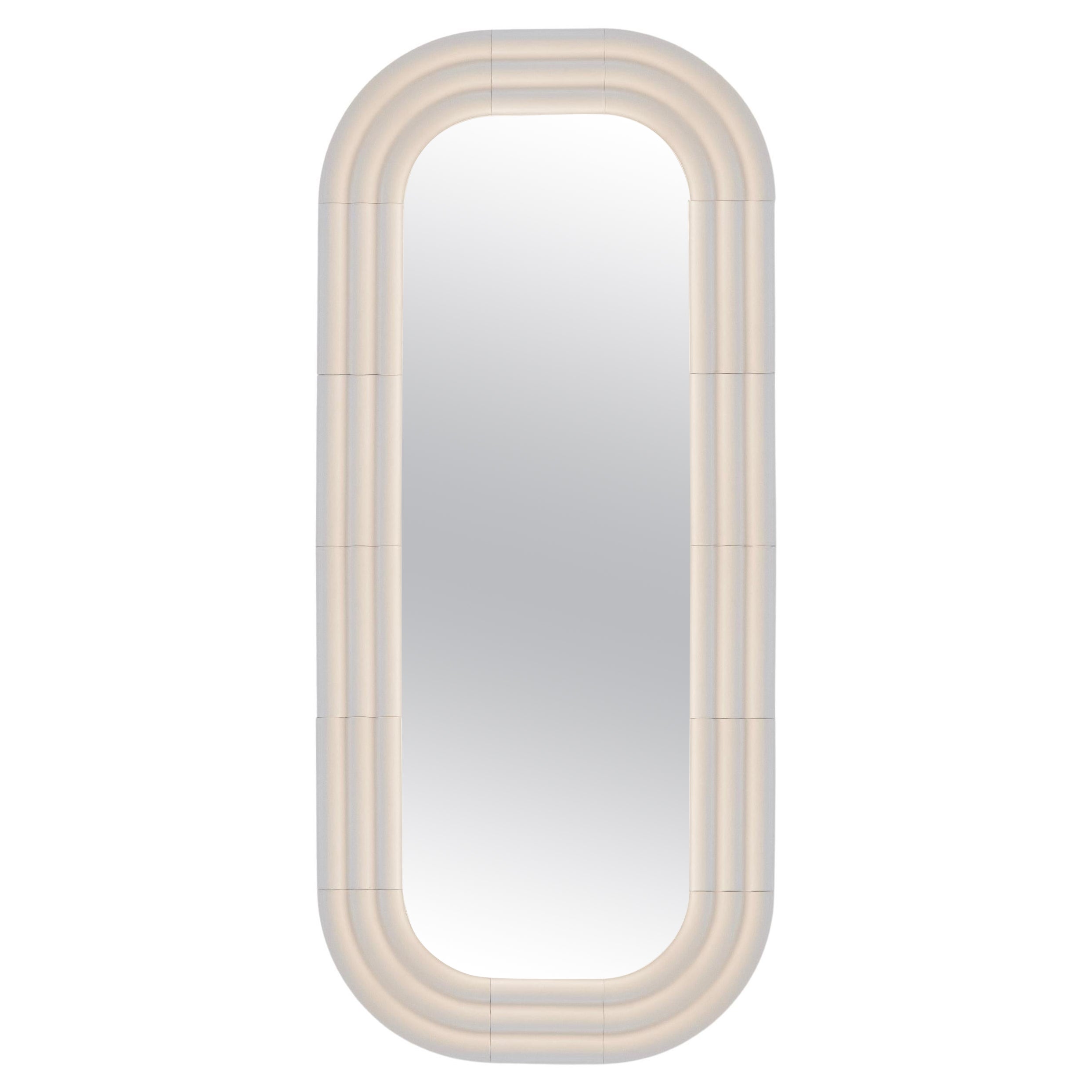 Contemporary Ceramic Mirror 'Elo 4' by Pani Jurek, 180 White
