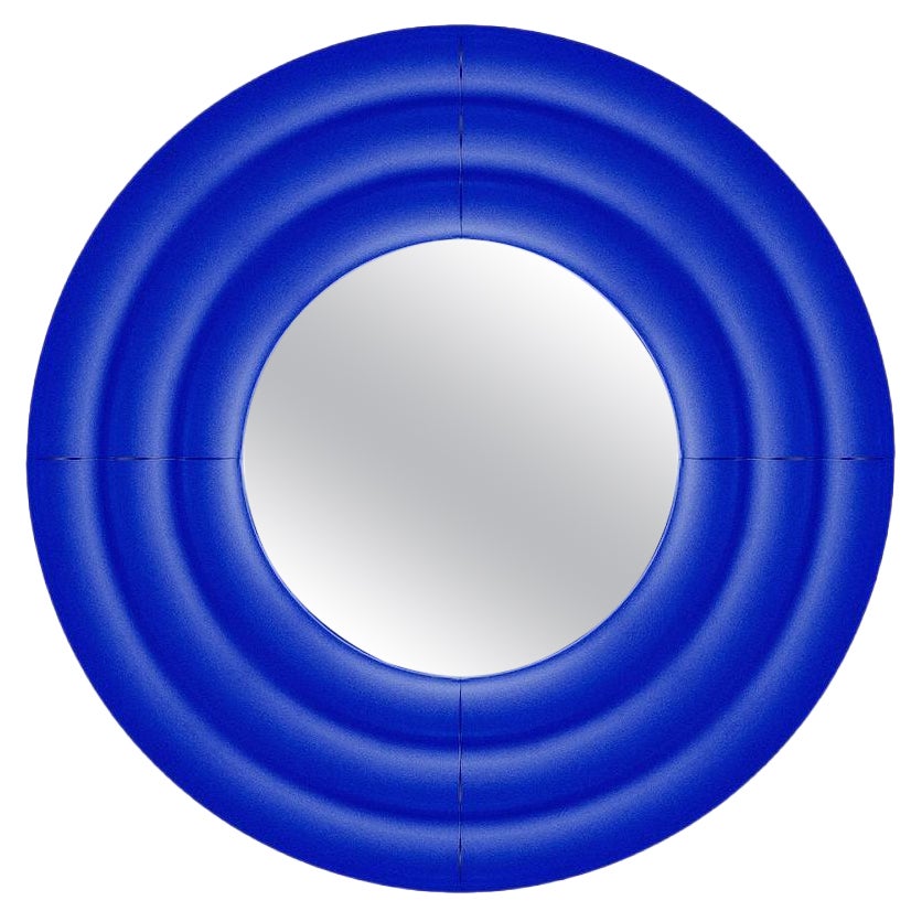 Espejo de cerámica contemporáneo "Elo 1" de Pani Jurek, 60 Azul cobalto