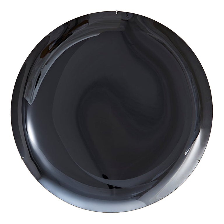 Concave Black Contemporary Sculptural Mirror by Homa