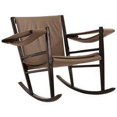 Mid-Century Rocking Chair in Ebonized Wood by Joaquim Tenreiro, Brazil 1947 11