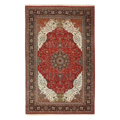 Alfombra Persa Tabriz Vintage en Kork y Seda - Tamaño: 19'3 X 12'6