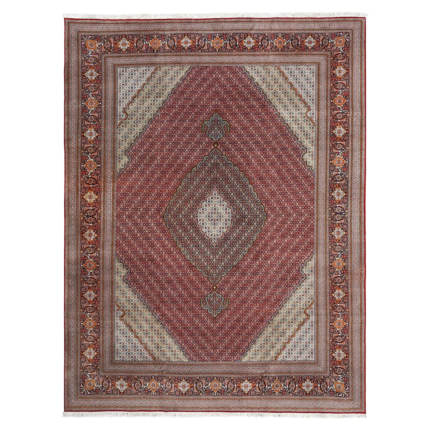 Vintage Persian Tabriz Rug - Size: 13'1 X 10'