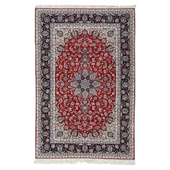 New Persian Isfahan Rug in Kork and Silk - Size: 10'3 X 6'10