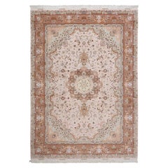 New Persian Tabriz Shirfar Rug in Wool and Silk - Size:11'10 X 8'3