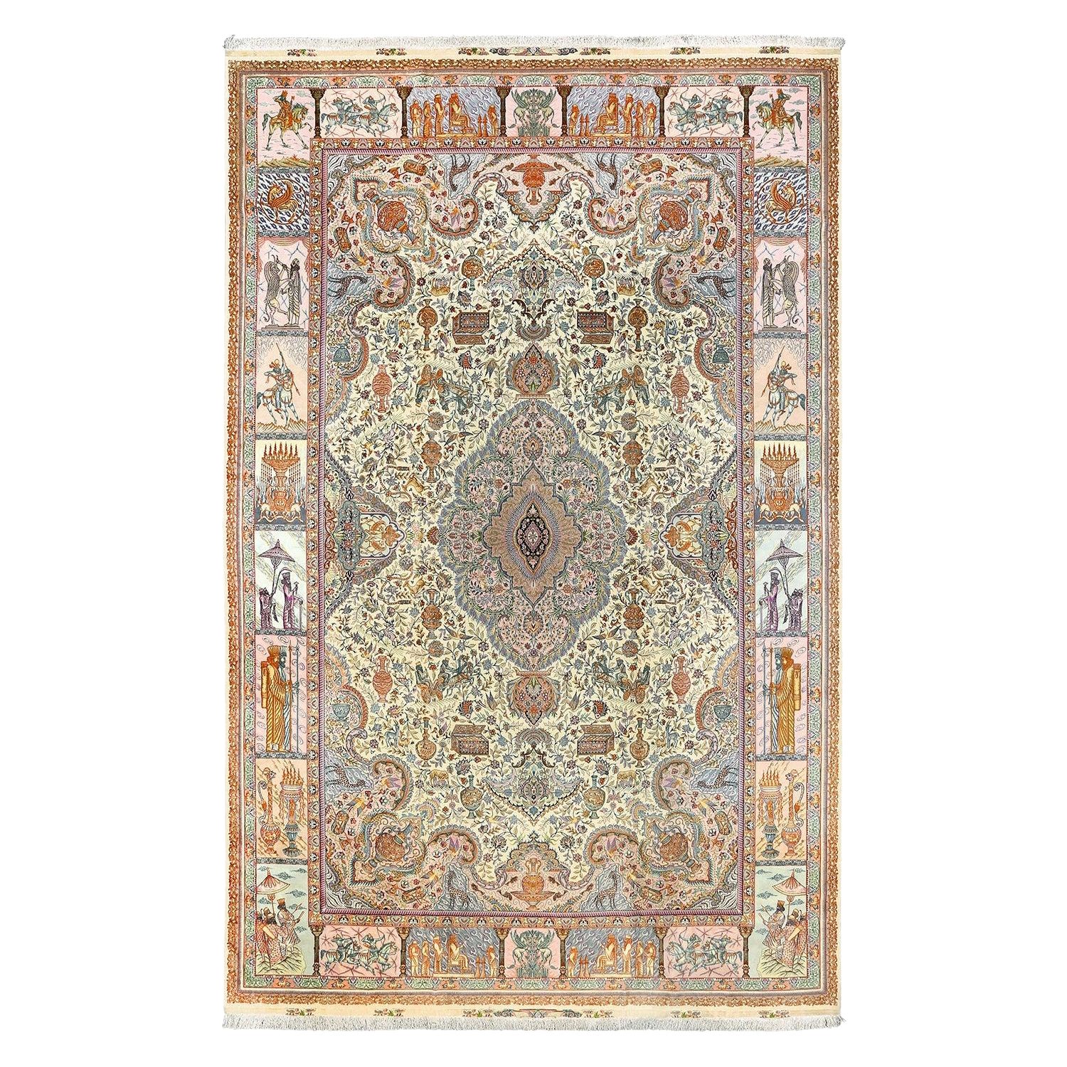 Tappeto New Persian Tabriz Goli Nami in lana e seta - Dimensioni: 19'8 X 12'10 in vendita