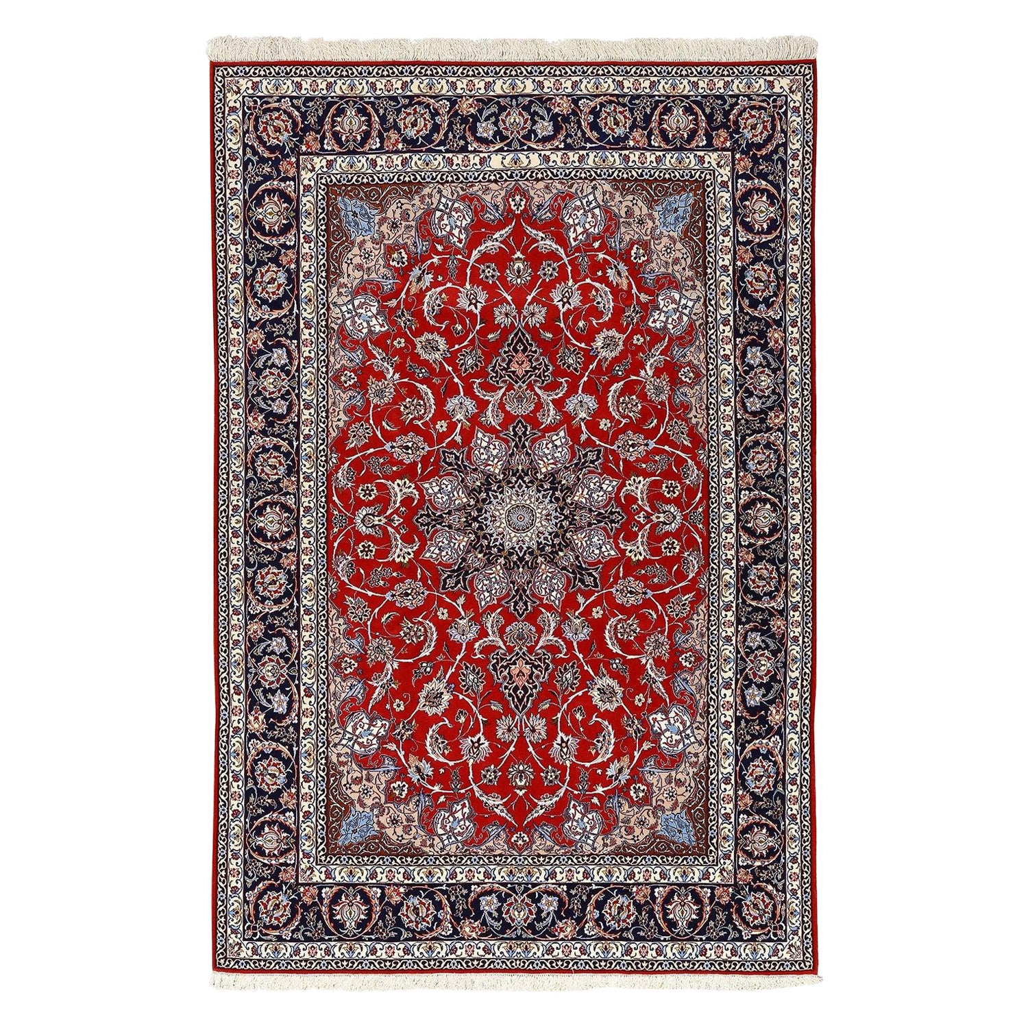 New Persian Isfahan Rug in Kork and Silk - Size: 10'3 X 6'7 For Sale