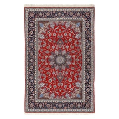 New Persian Isfahan Rug in Kork and Silk - Size: 10'3 X 6'7
