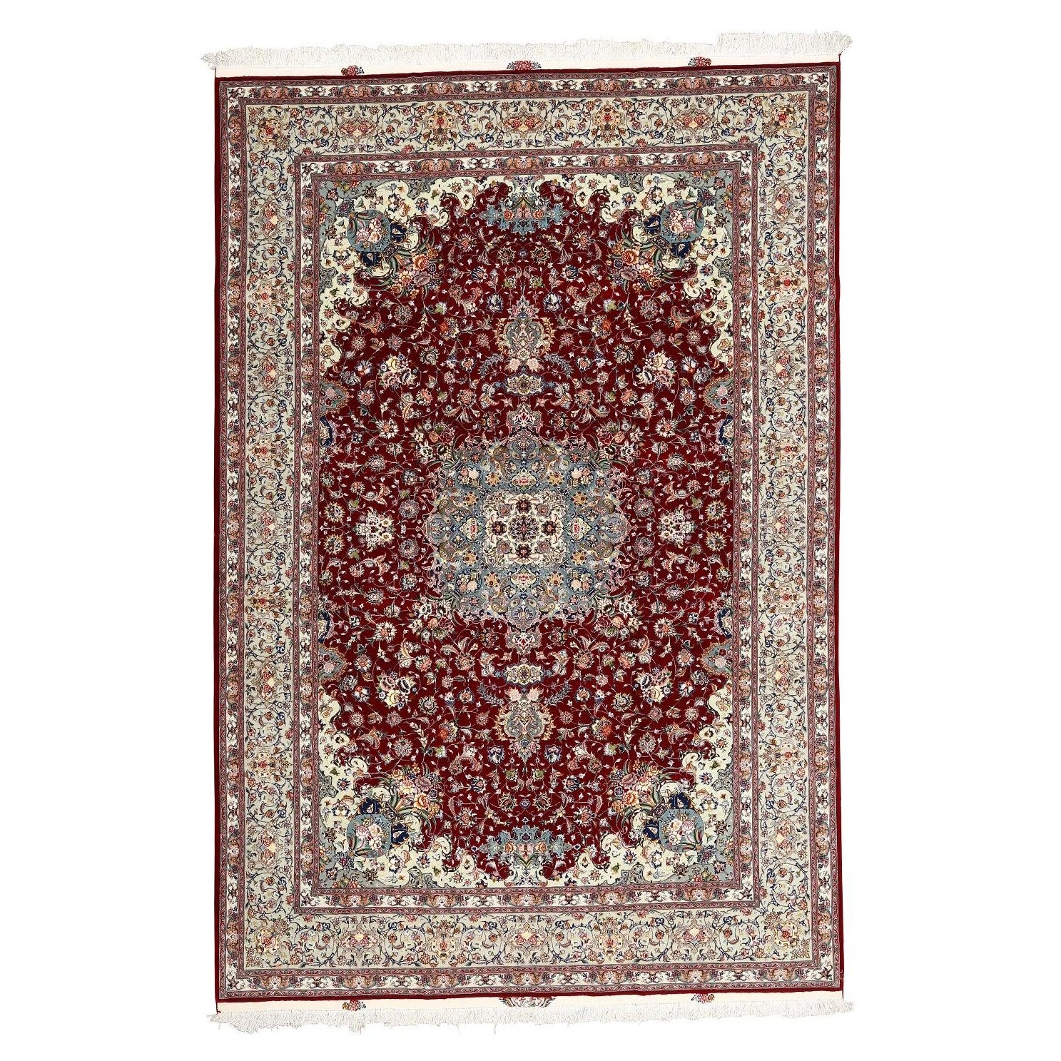 Tappeto New Persian Tabriz Gharebaghi in lana e seta - Dimensioni: 12'3 X 8'1