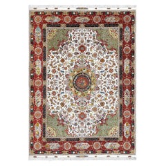 Nueva Alfombra Persa Tabriz de Lana y Seda - Tamaño:13'9 X 9'11