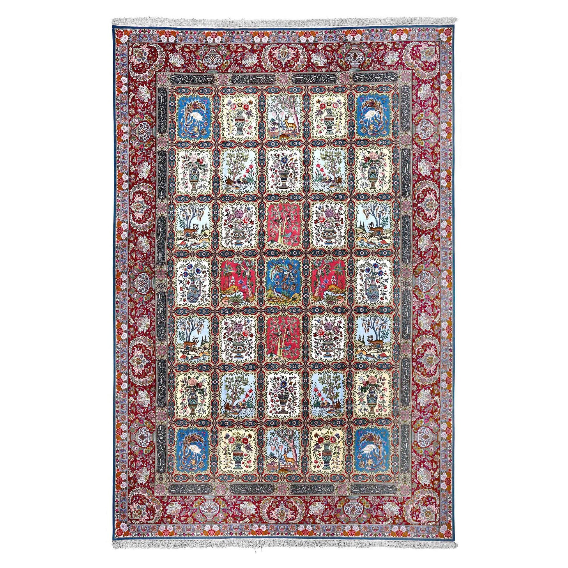 Nouveau tapis persan Tabriz en laine et soie - Taille : 15'11 X 10'7