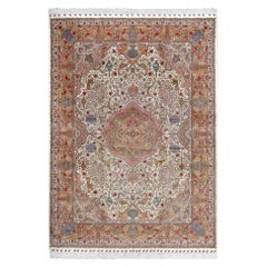 New Persian Tabriz Rug in Wool and Silk - Size:12'0 X 8'4