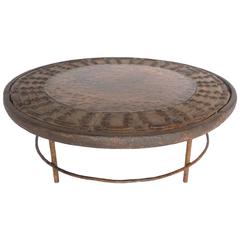 Rustic Round Copper Cocktail Table