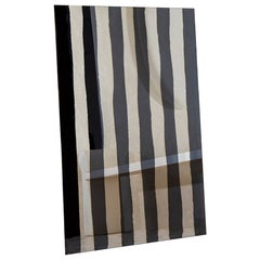 Line II Contemporary Sculptural Mirror with Silver and Glass by Homa