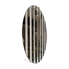 Line III Artistic Sculptural Mirror with Silver and Glass by Homa