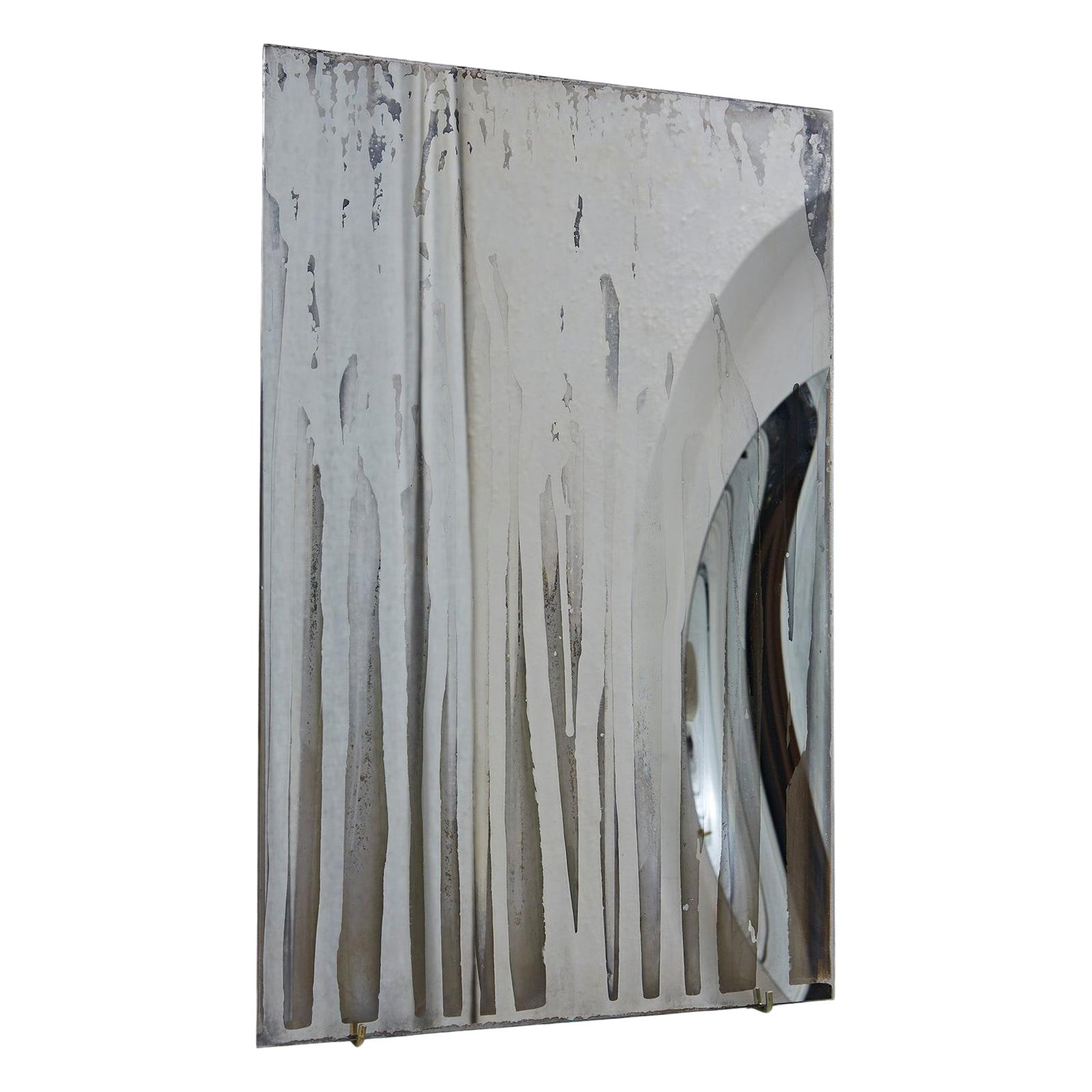 Drop I Contemporary Sculptural Mirror with Silver and Glass by Homa