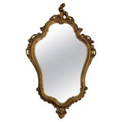 Mid-Century French Giltwood Wall Mirror, 1950s