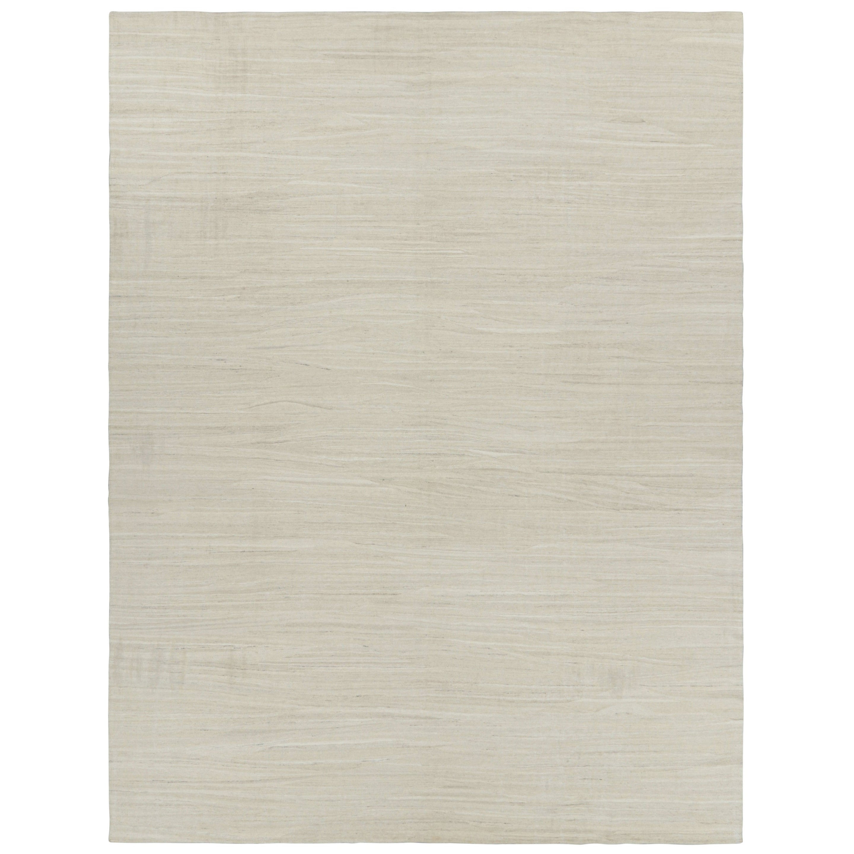 Rug & Kilim’s Oversized Flatweave Rug with Cream & Beige Muted Patterns & Striae