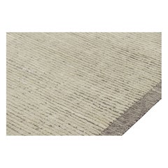 Rug & Kilim’s Textural Kilim with Beige and White Textural Stripes and Striae