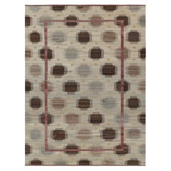 Rug & Kilim’s Scandinavian Rug in Beige-Cream with Geometric Pattern