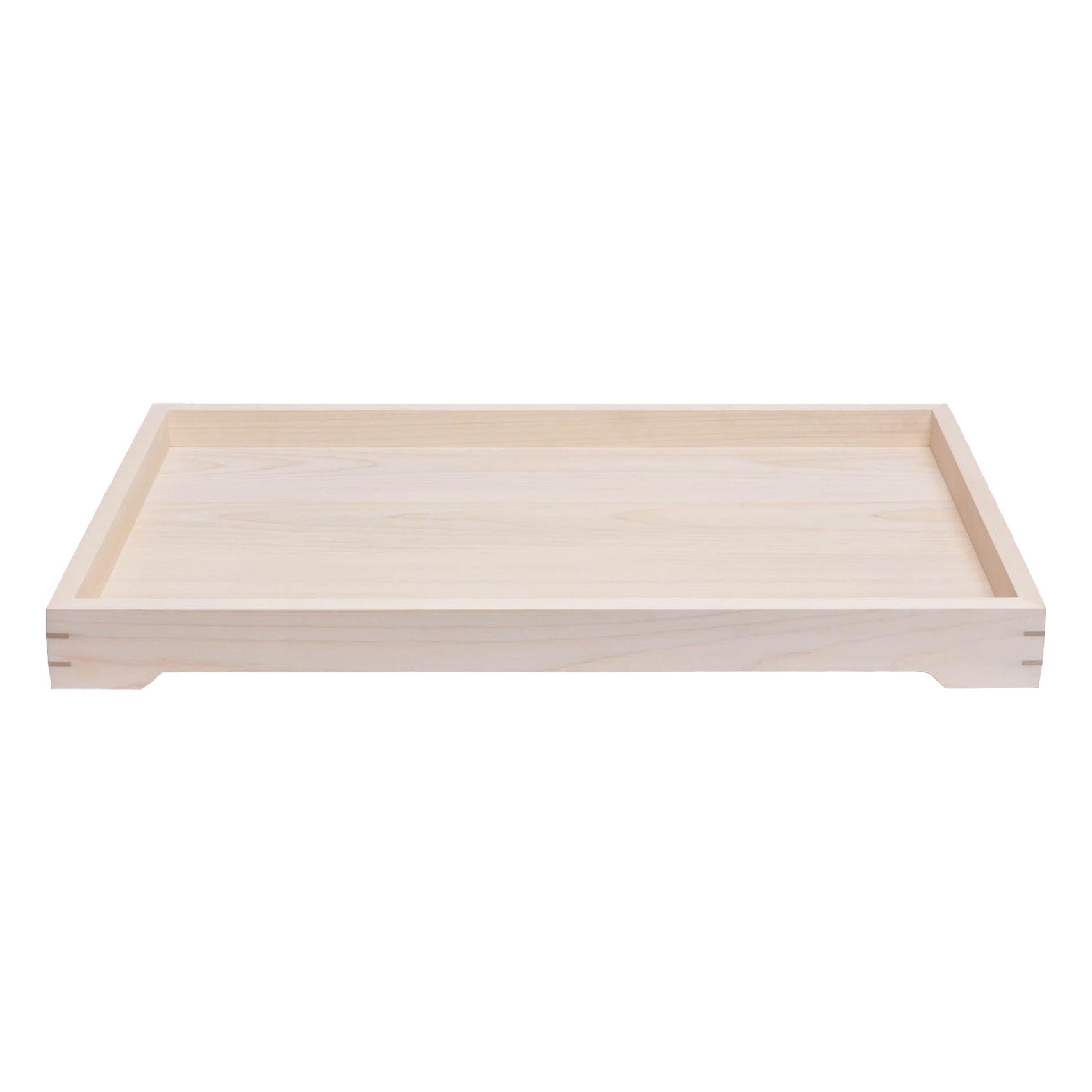 Plateau en bois et laiton blanc Magnolia pour vaisselle de bar ou exposition par Alabama Sawyer