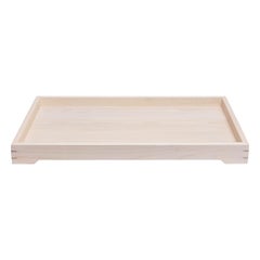 Plateau en bois et laiton blanc Magnolia pour vaisselle de bar ou exposition par Alabama Sawyer