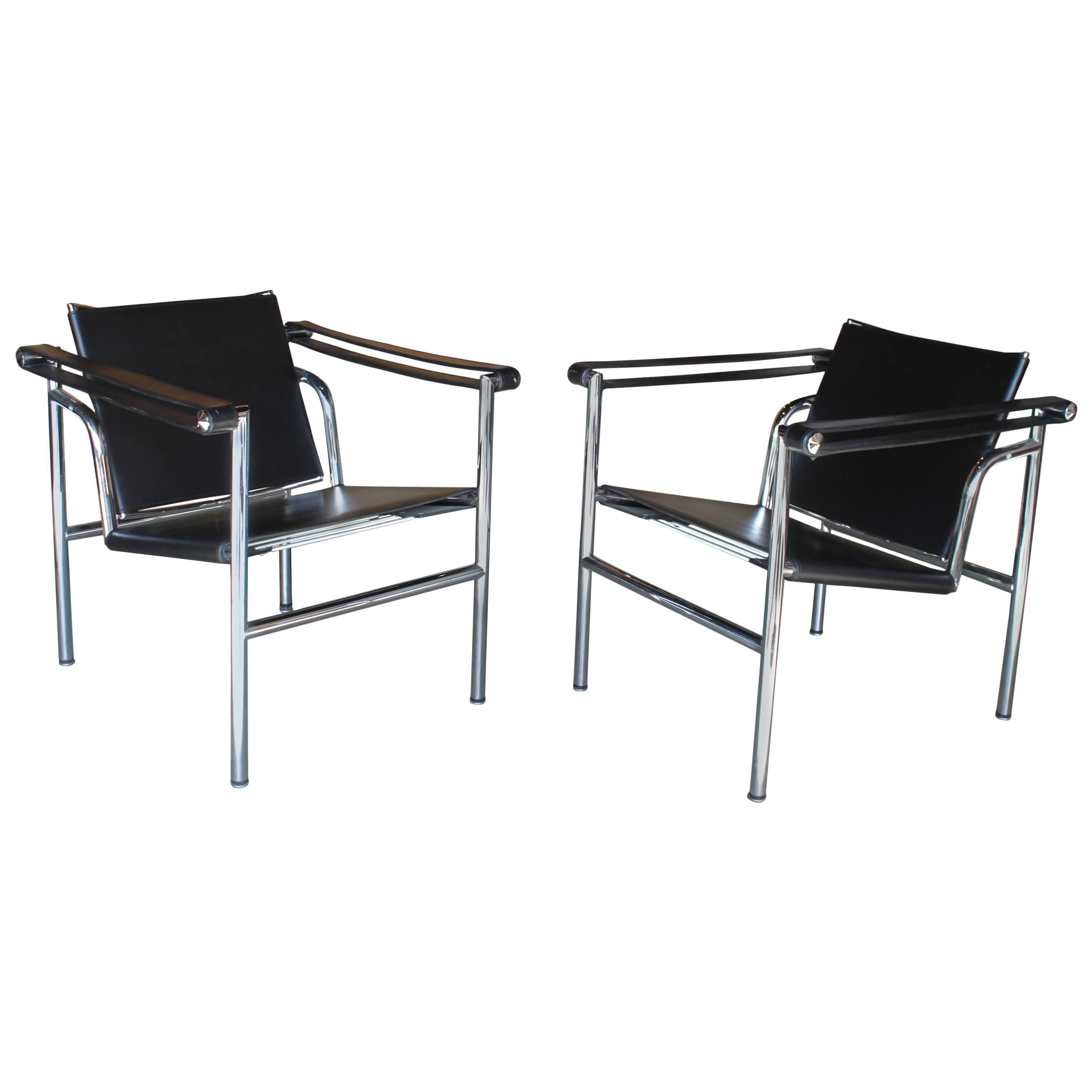 Pair of LC1 Le Corbusier Sling Chairs