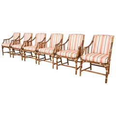McGuire Hollywood Regency Sillones de comedor modernos de ratán de bambú orgánico