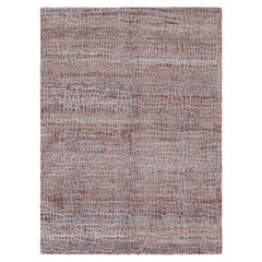 Rug & Kilim’s Modern Rug in Brown with Blue Geometric Patterns