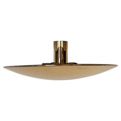 Florian Schulz SELA Large Flush Mount Light in polished Brass, 1970s
