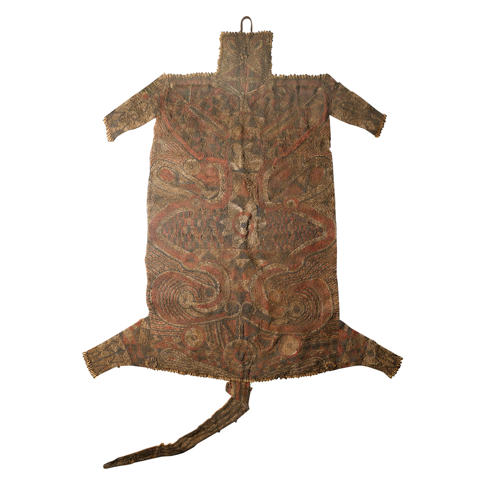 Piel de leopardo bordada Mafo enmarcada, 'guop n'gui koko'. Pueblo Bamileke, Bafous en venta
