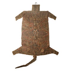 Antique Framed Mafo embroidered Leopard skin, 'guop n'gui koko'. Bamileke People, Bafous