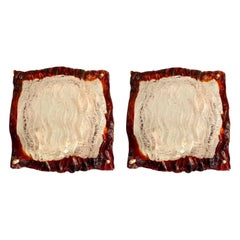Wall Lighting by Mazzega Bicolore Glass Murano pair, Italy, 1970