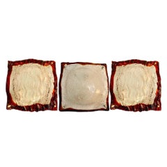 Wall Lighting by Mazzega Bicolore Glass Murano 3 units, Italy, 1970