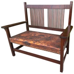 Antique L&JG Stickley Settee - W7252  WE RUNNING A SPECIAL SALE.